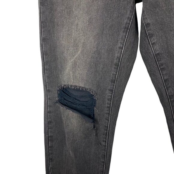 One x One Teaspoon High Rise Mom Fit Destroyed Knee Tapered Leg Frayed Hem US 26 - Picture 4 of 14